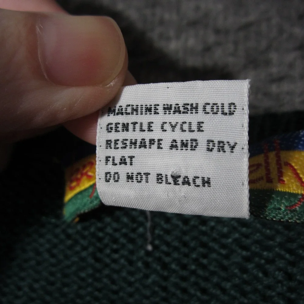 Vtg Bryn Connelly Cardigan S Green Floral Embroidered Grandma Cottage Spring - Picture 10 of 10